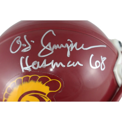 O.J. Simpson Signed USC Trojans VSR4 Mini Helmet (Heisman 68) PSA