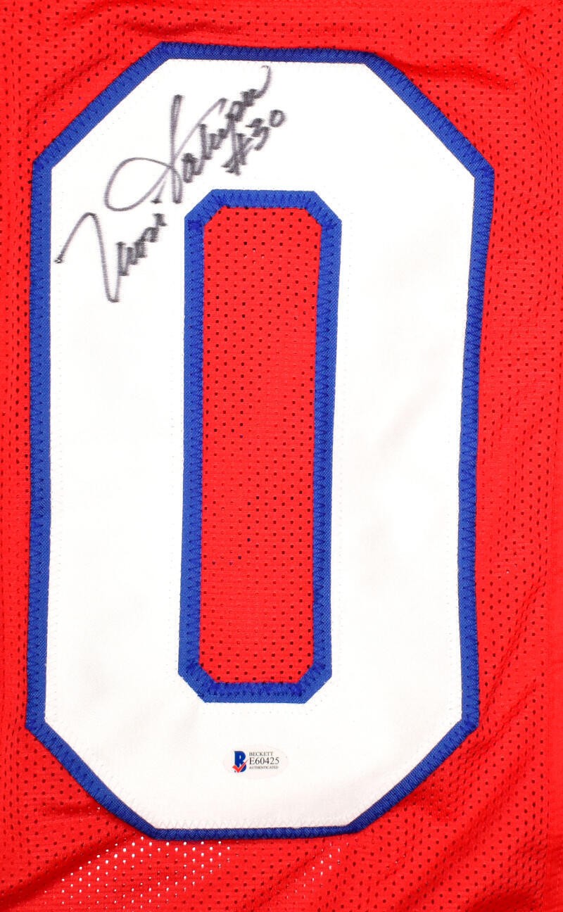 Mosi Tatupu Autographed Red Pro Style Jersey