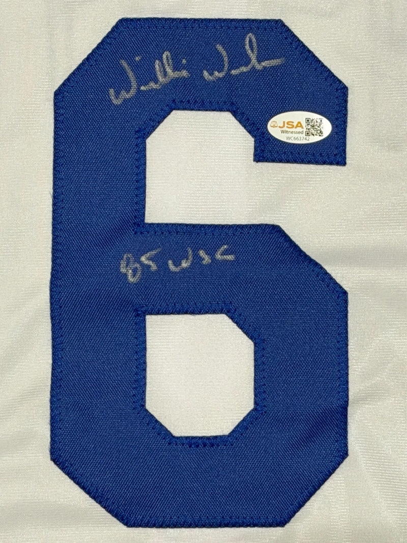 Willie Wilson Signed Kansas City Royals Custom Jersey - 1985 WSC Inscription