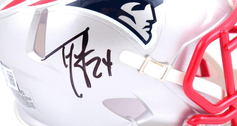 Ty Law Signed New England Patriots Black Speed Mini Helmet