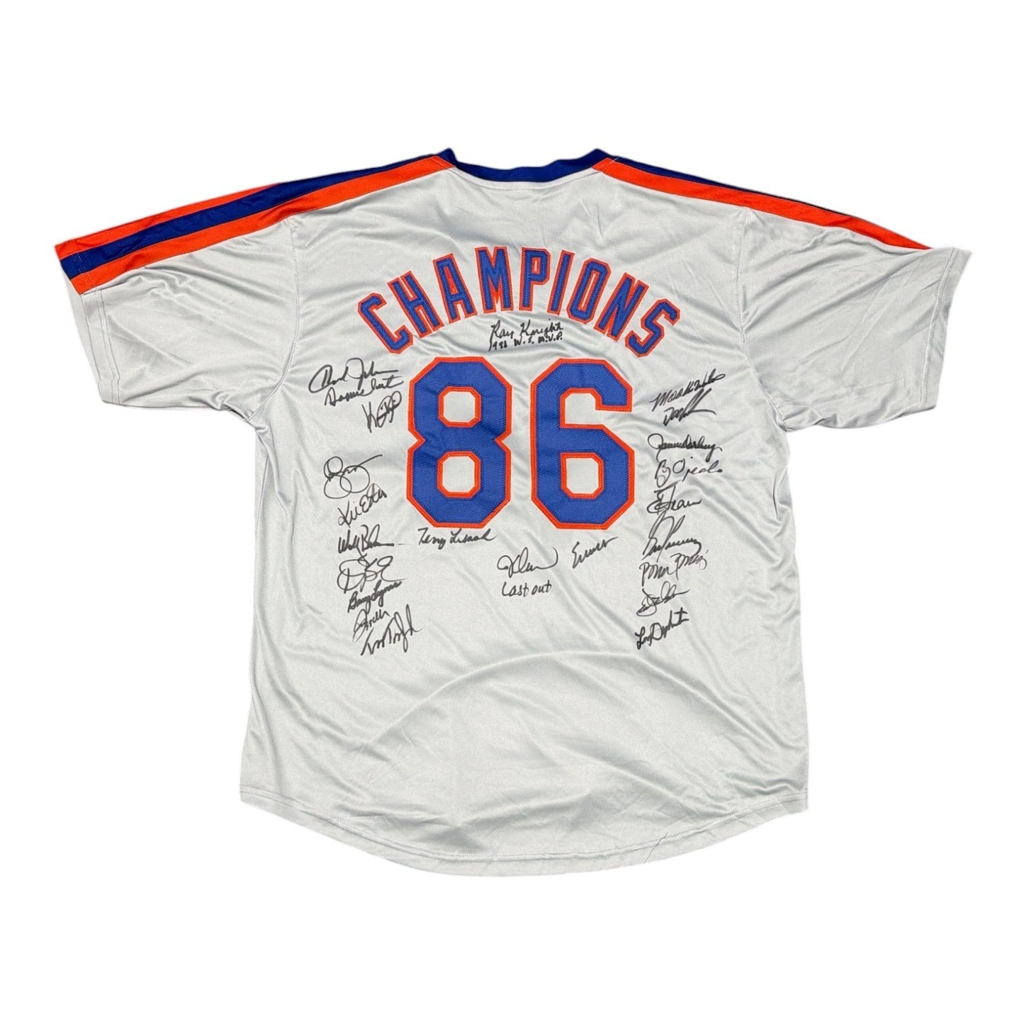 1986 New York Mets Team Signed Multi-Autograph Custom Jersey (23 Signatures)