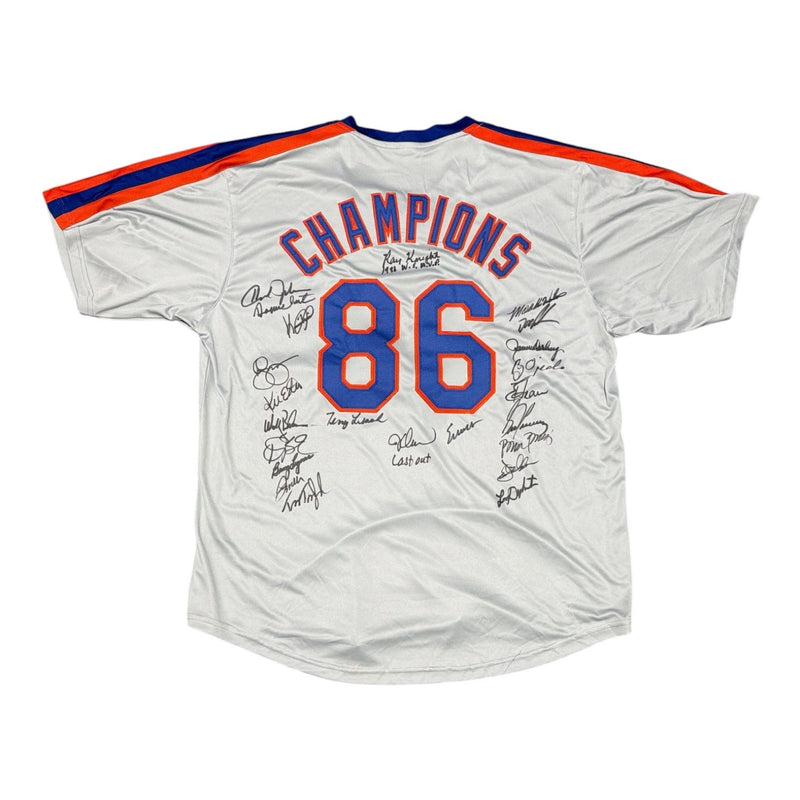 1986 New York Mets Team Signed Multi-Autograph Custom Jersey (23 Signatures)