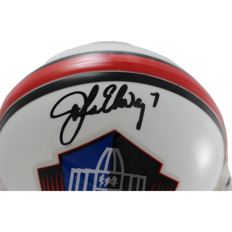 John Elway Autographed Hall of Fame VSR4 Authentic Mini Helmet