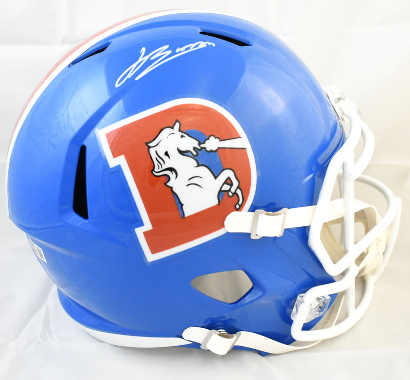 Jahdae Barron Signed Denver Broncos 1975-1996 Throwback Speed Helmet