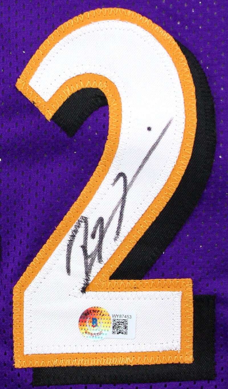Ray Lewis & Ed Reed Signed Baltimore Ravens Purple Custom Jersey