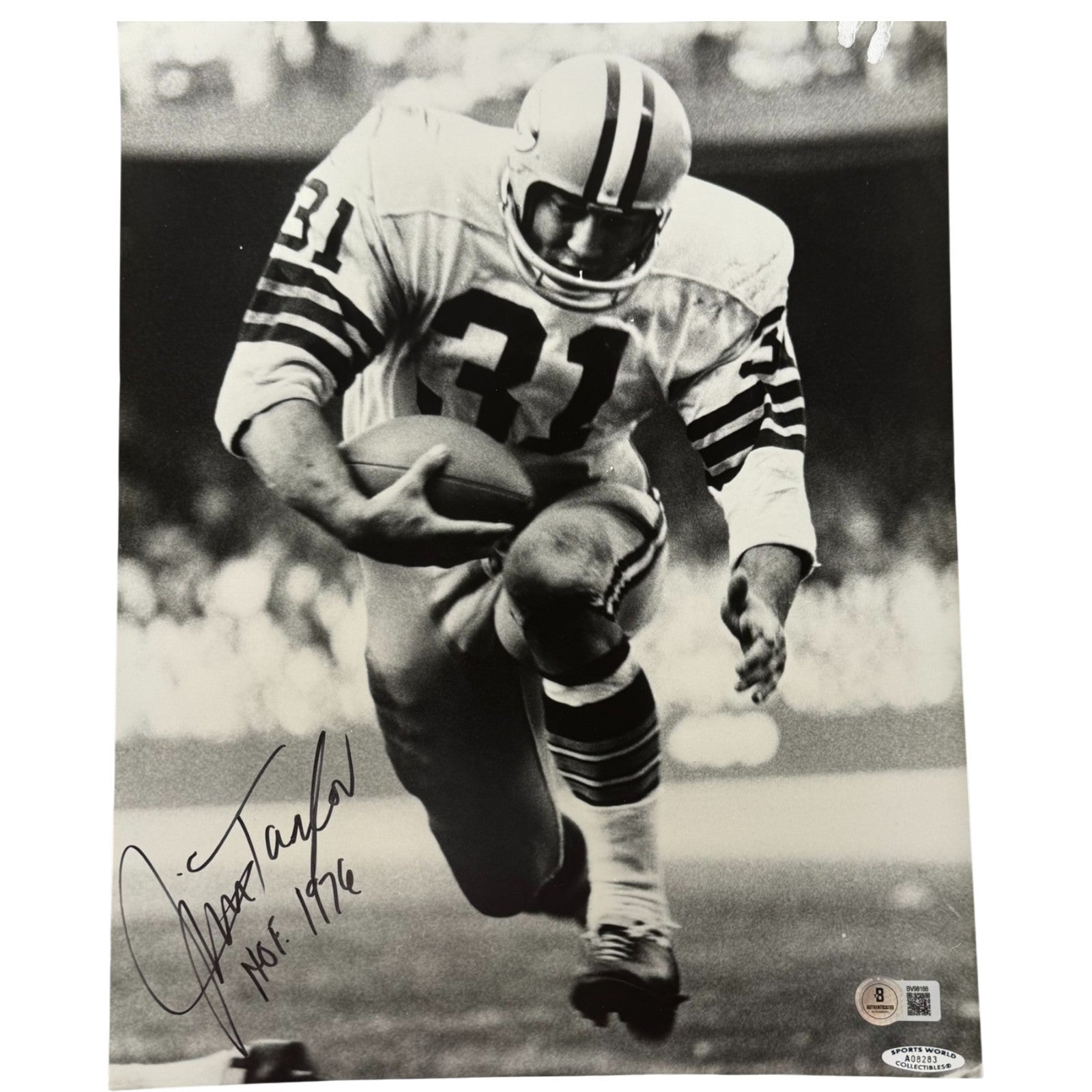 Jim Taylor Signed Green Bay Packers 11x14 B&W Photo (HOF 1976 ...