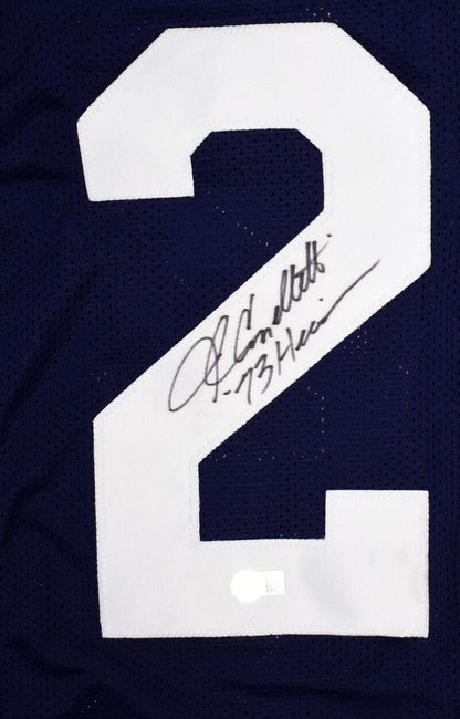 John Cappelletti Signed Blue Penn State Style Jersey with '73 Heisman' Inscription