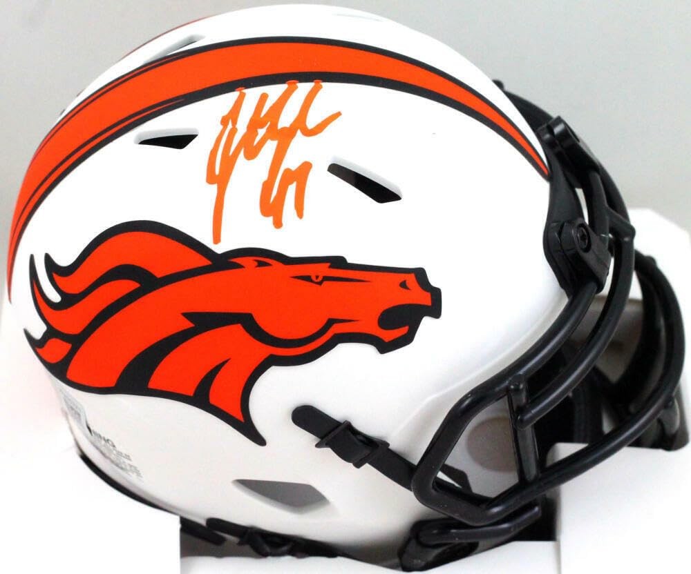 John Lynch Signed Denver Broncos Lunar Mini Helmet