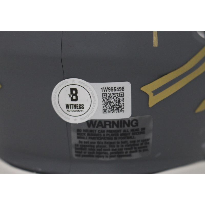 Deion Sanders Signed Florida State Seminoles Slate Mini Helmet