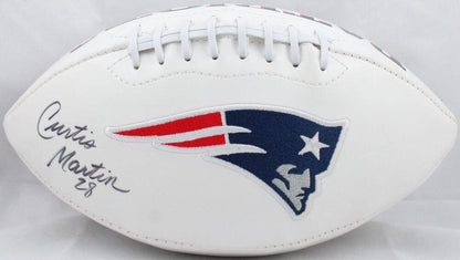 Curtis Martin Autographed New England Patriots Logo Football