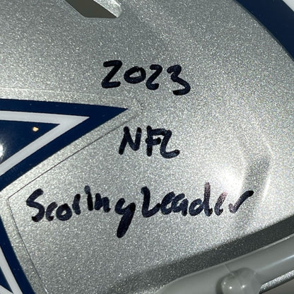 Brandon Aubrey Signed Dallas Cowboys Mini Helmet (Scoring Leader)