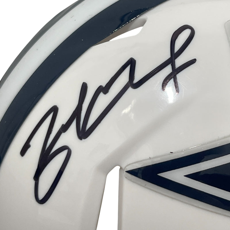 Zack Martin Signed Dallas Cowboys Alternate White Mini Helmet (Beckett COA)