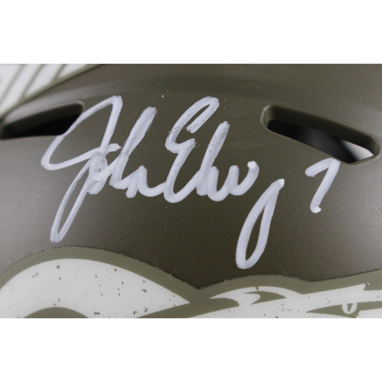 John Elway Signed Denver Broncos 2022 Salute to Service Mini Helmet