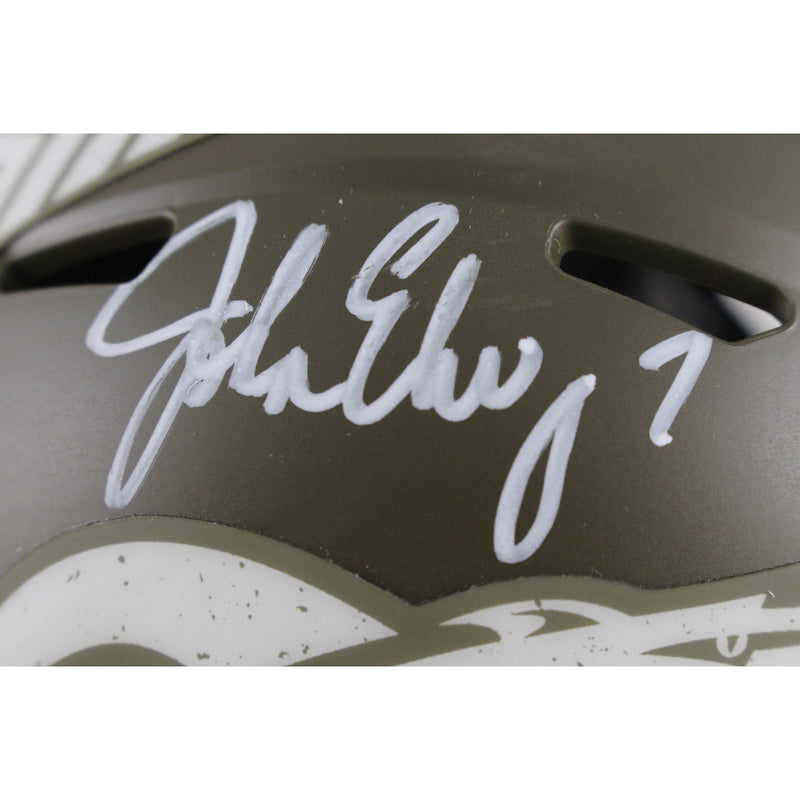 John Elway Signed Denver Broncos 2022 Salute to Service Mini Helmet