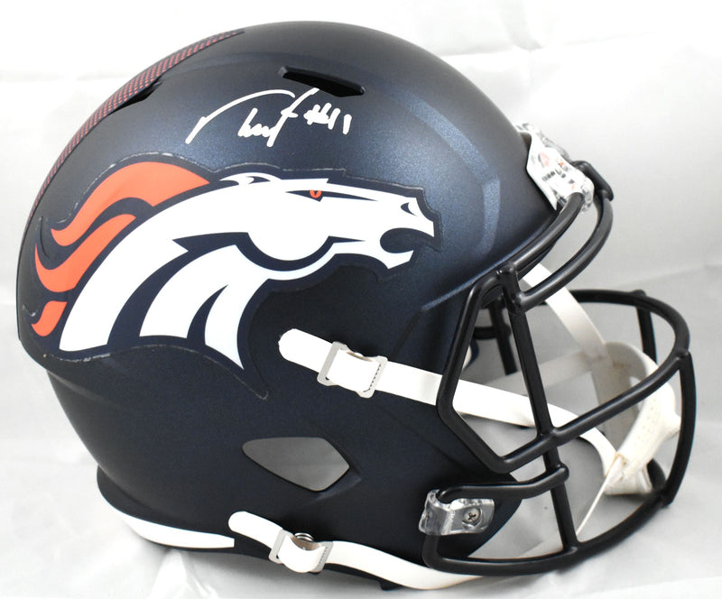 Troy Franklin Autographed Denver Broncos Full Size Speed Helmet
