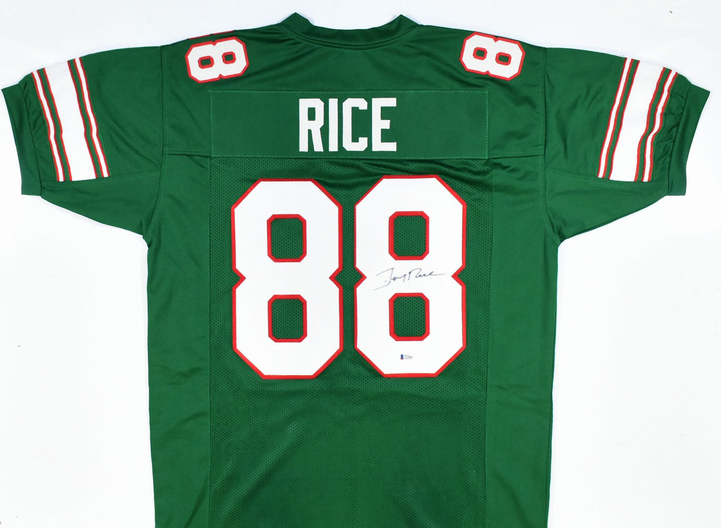 Jerry Rice Signed Mississippi Valley State Green College Jersey