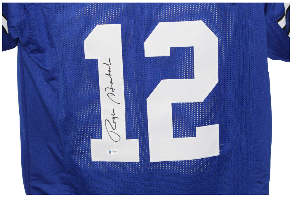 Roger Staubach Signed Dallas Cowboys Pro Style Blue Custom Jersey BAS