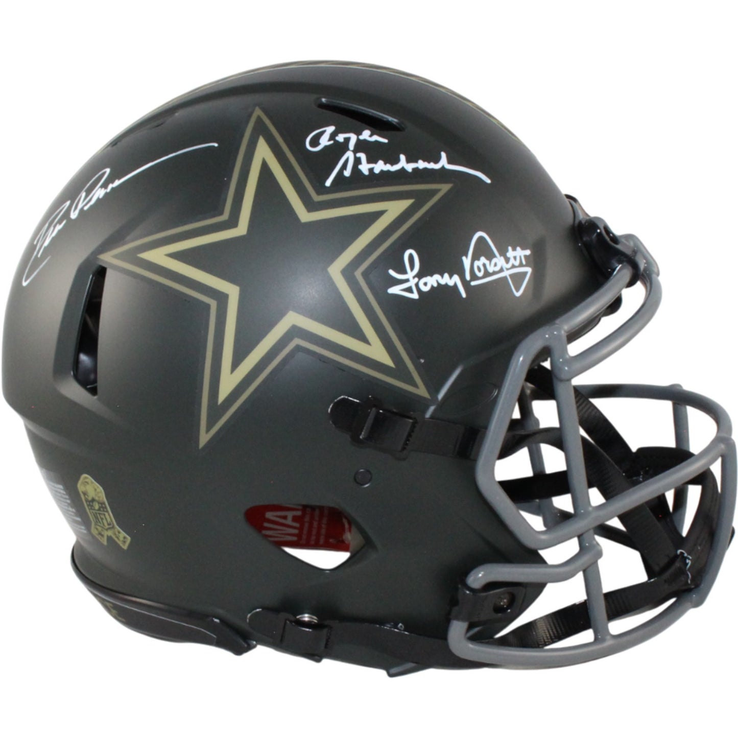 Roger Staubach, Tony Dorsett & Drew Pearson Dallas Cowboys STS Full Size Helmet