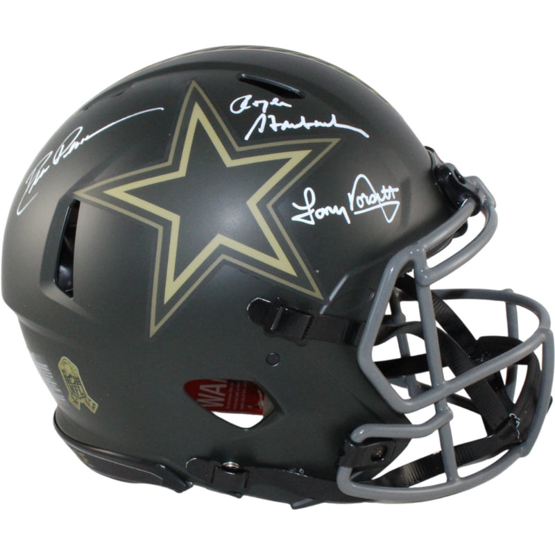 Roger Staubach, Tony Dorsett & Drew Pearson Dallas Cowboys STS Full Size Helmet