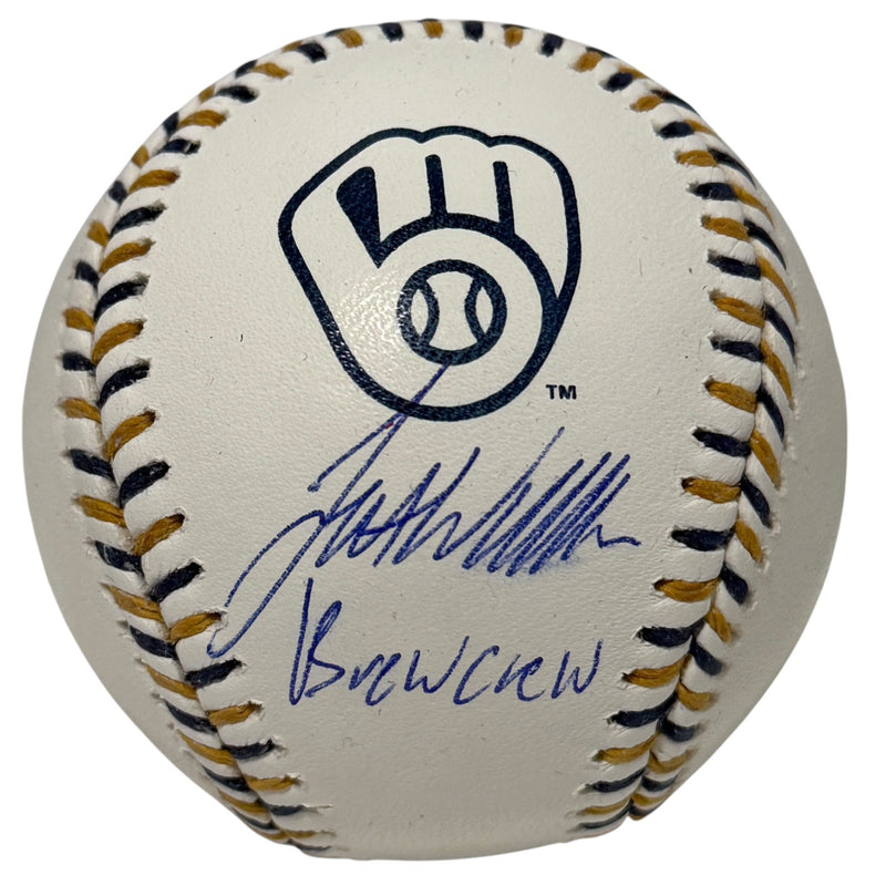 Jett Williams Signed Milwaukee Brewers Logo Baseball JSA COA