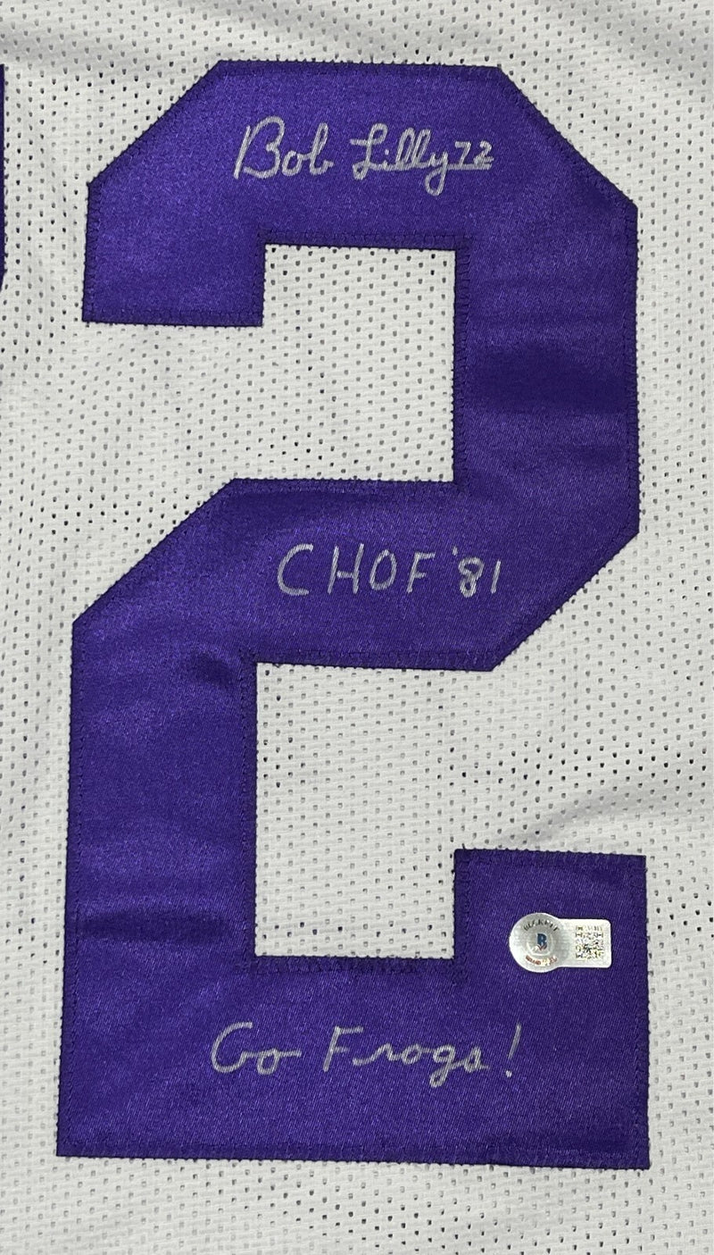 Bob Lilly Signed TCU Custom Jersey with 2 Inscriptions