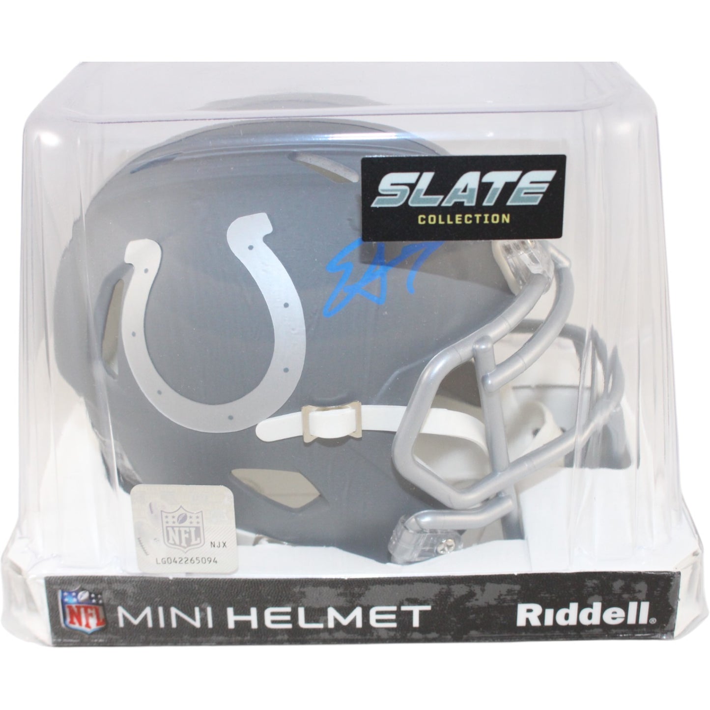 Edgerrin James Autographed Indianapolis Colts Slate Mini Helmet