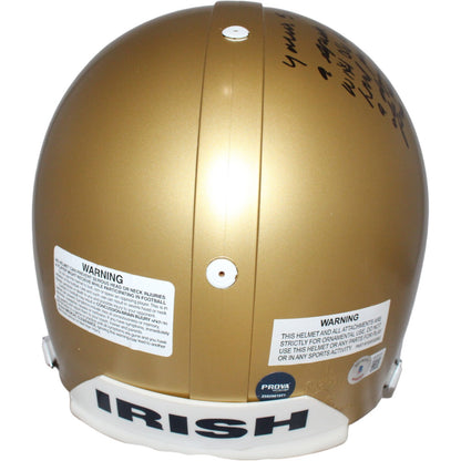 Rudy Ruettiger Signed Notre Dame VSR4 Authentic Helmet with Story Inscription