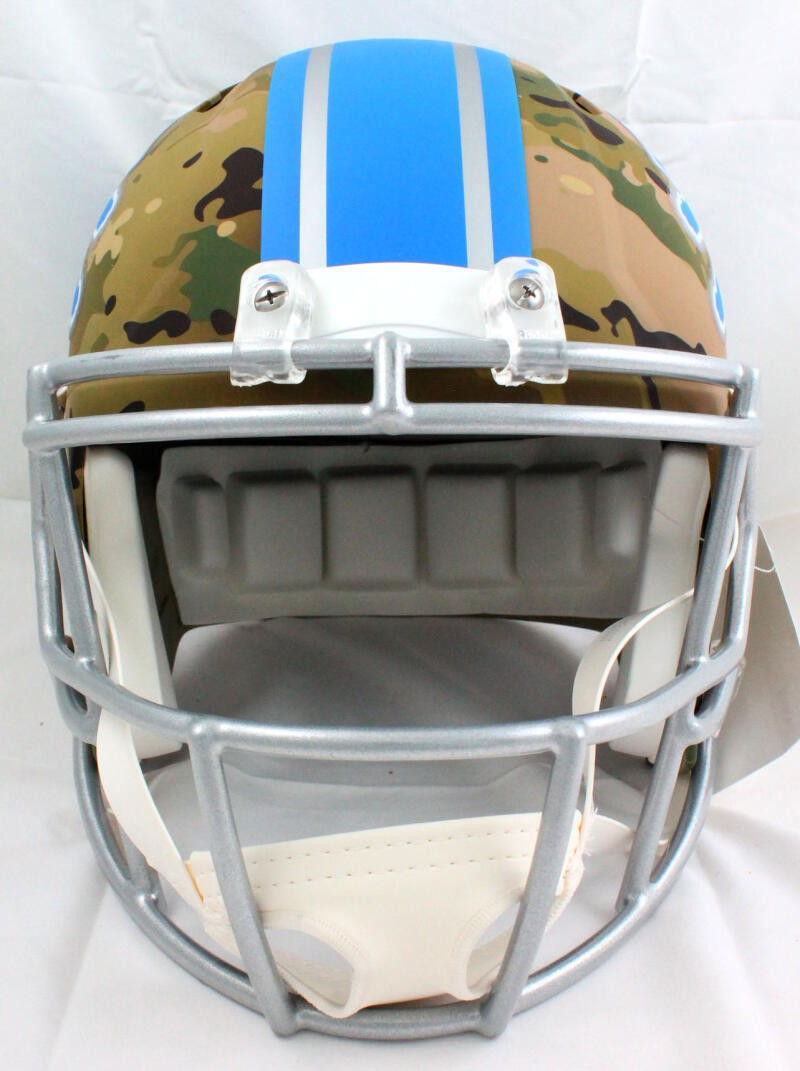 TJ Hockenson Signed Detroit Lions Full Size Camo Helmet