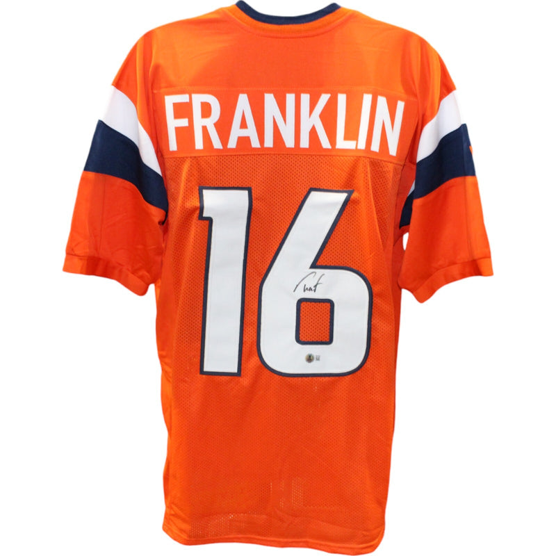 Troy Franklin Autographed Custom Orange Jersey (BAS COA)