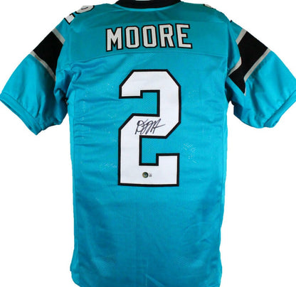 DJ Moore Autographed Teal Custom Football Jersey