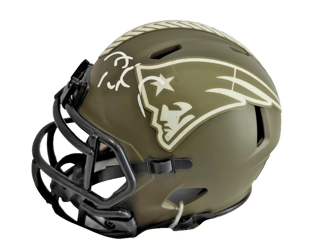 Tom Brady Autographed New England Patriots Salute to Service Mini Helmet