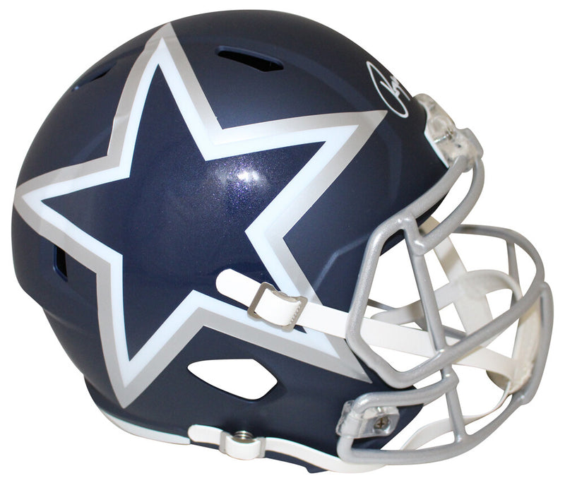 Roger Staubach Autographed Dallas Cowboys AMP Full Size Replica Helmet BAS
