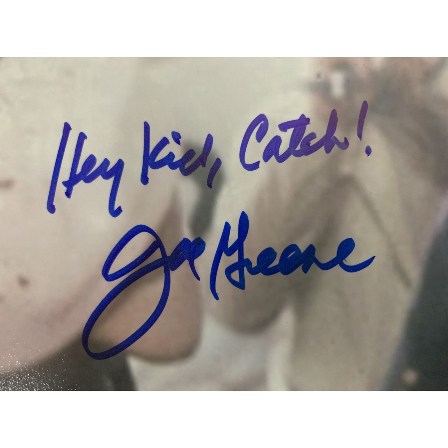 Joe Greene & Tommy Okon Autographed 16x20 "Hey Kid, Catch!" Photo