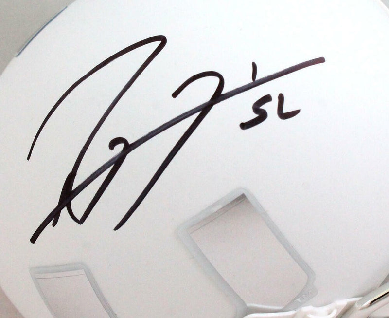 Ray Lewis Signed Miami Hurricanes White Schutt Mini Helmet