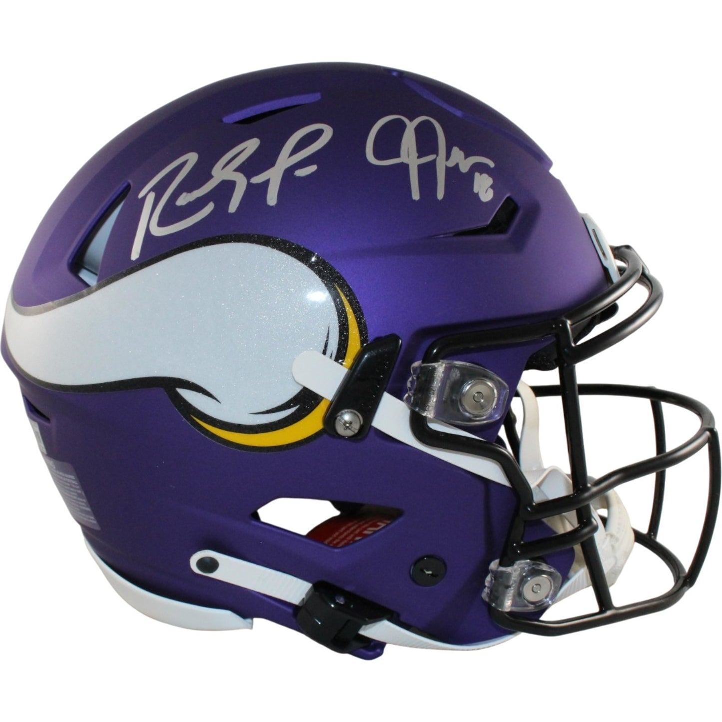 Randy Moss & Justin Jefferson Autographed Minnesota Vikings SpeedFlex Helmet