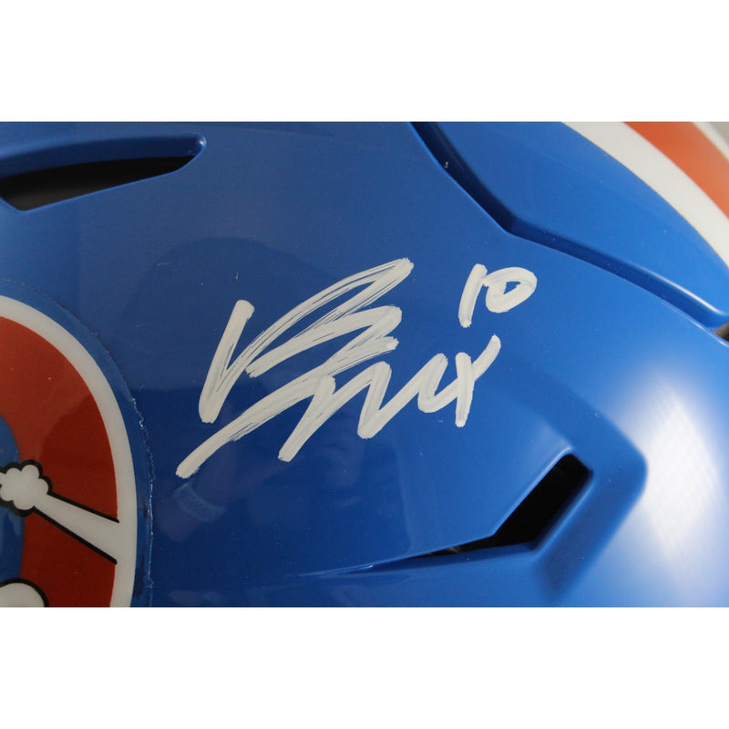 Bo Nix Denver Broncos Signed Full Size SpeedFlex Throwback Helmet