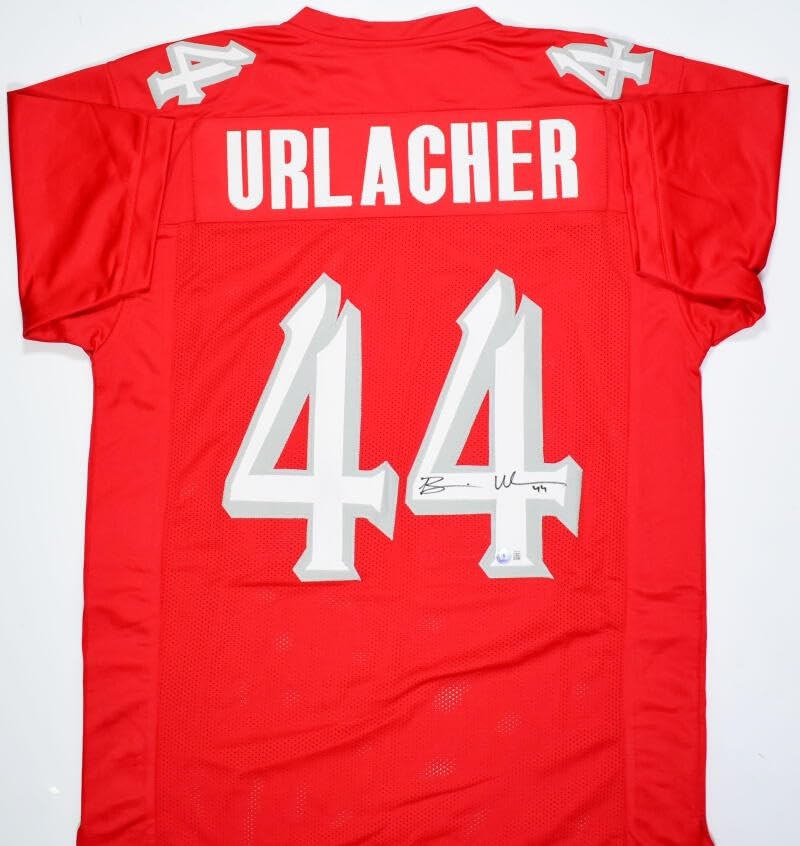 Brian Urlacher Autographed Red Custom College Style Jersey