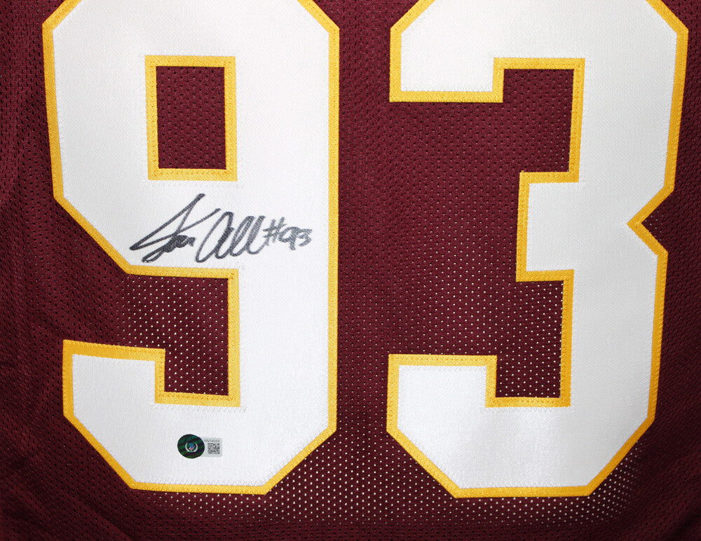 Jonathan Allen Autographed Washington Burgundy Custom Jersey (Beckett)