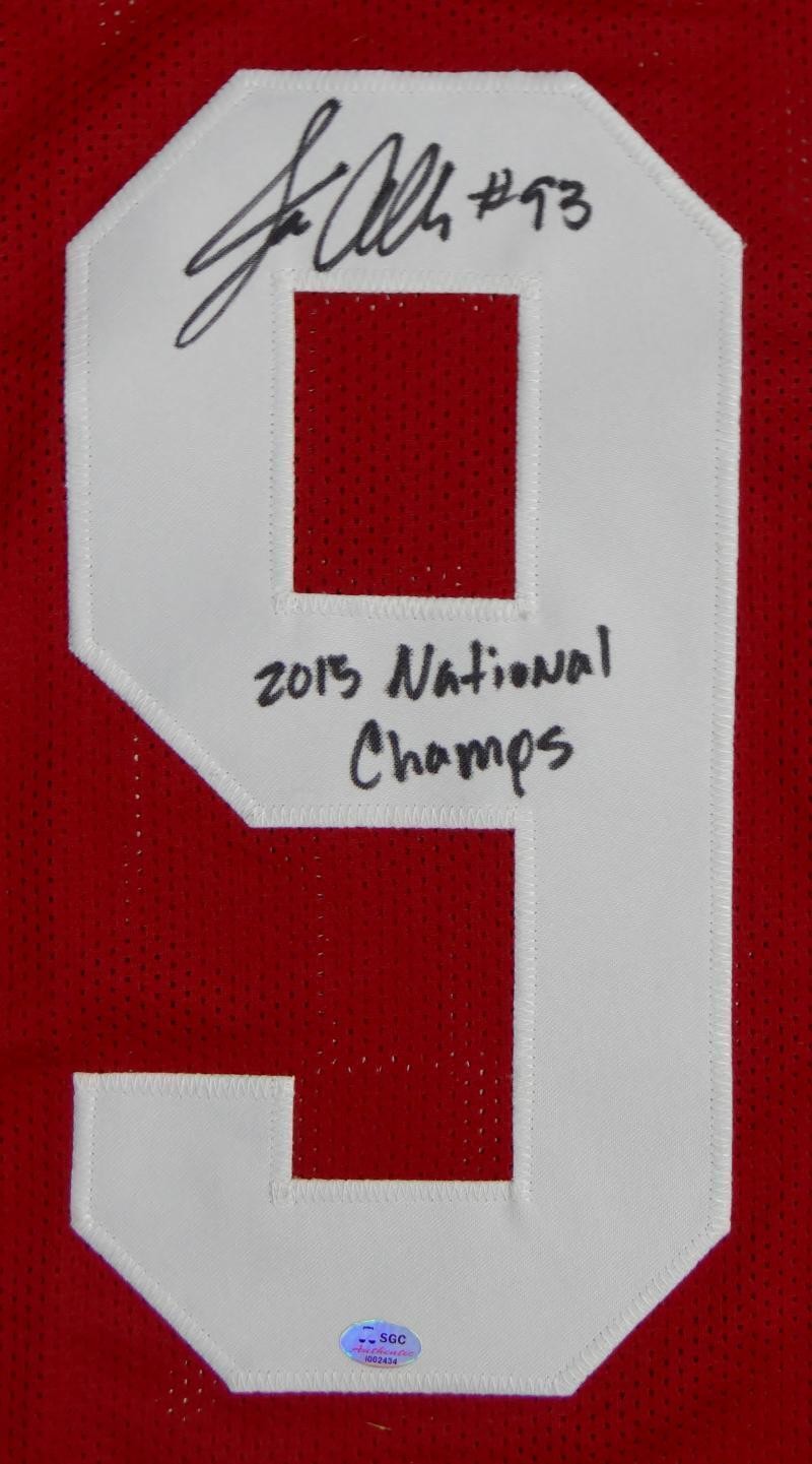 Jonathan Allen Autographed Jersey Maroon 2015 National Champs Inscription