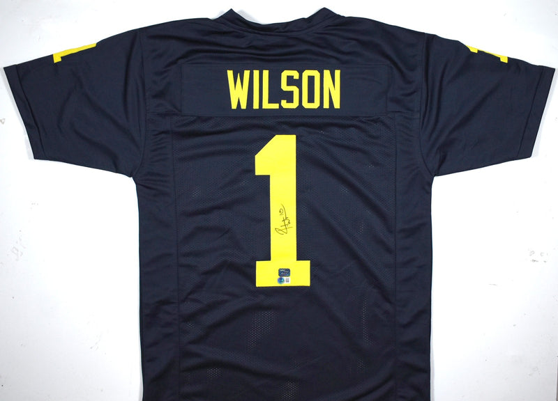 Roman Wilson Signed Blue Custom College Style Jersey