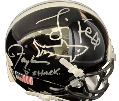 Jamie Foxx & Lawrence Taylor Signed Any Given Sunday Sharks Mini Helmet