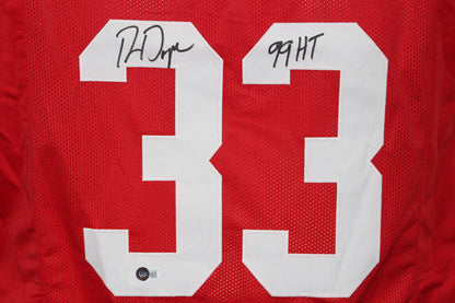 Ron Dayne Autographed Wisconsin Badgers Style Custom Jersey - 99H Inscription
