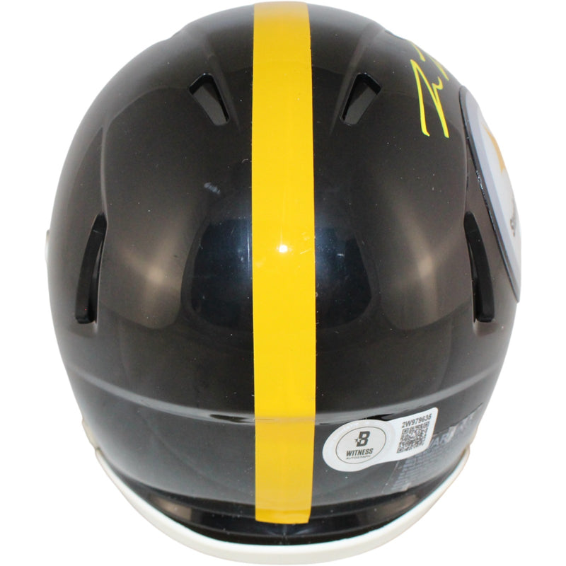 Pat Freiermuth Pittsburgh Steelers Autographed Mini Helmet BAS Witness