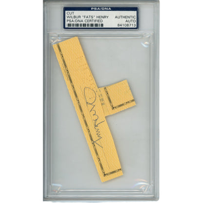 Wilbur "Fats" Henry Autographed Canton Bulldogs Cut Check (PSA Slabbed)