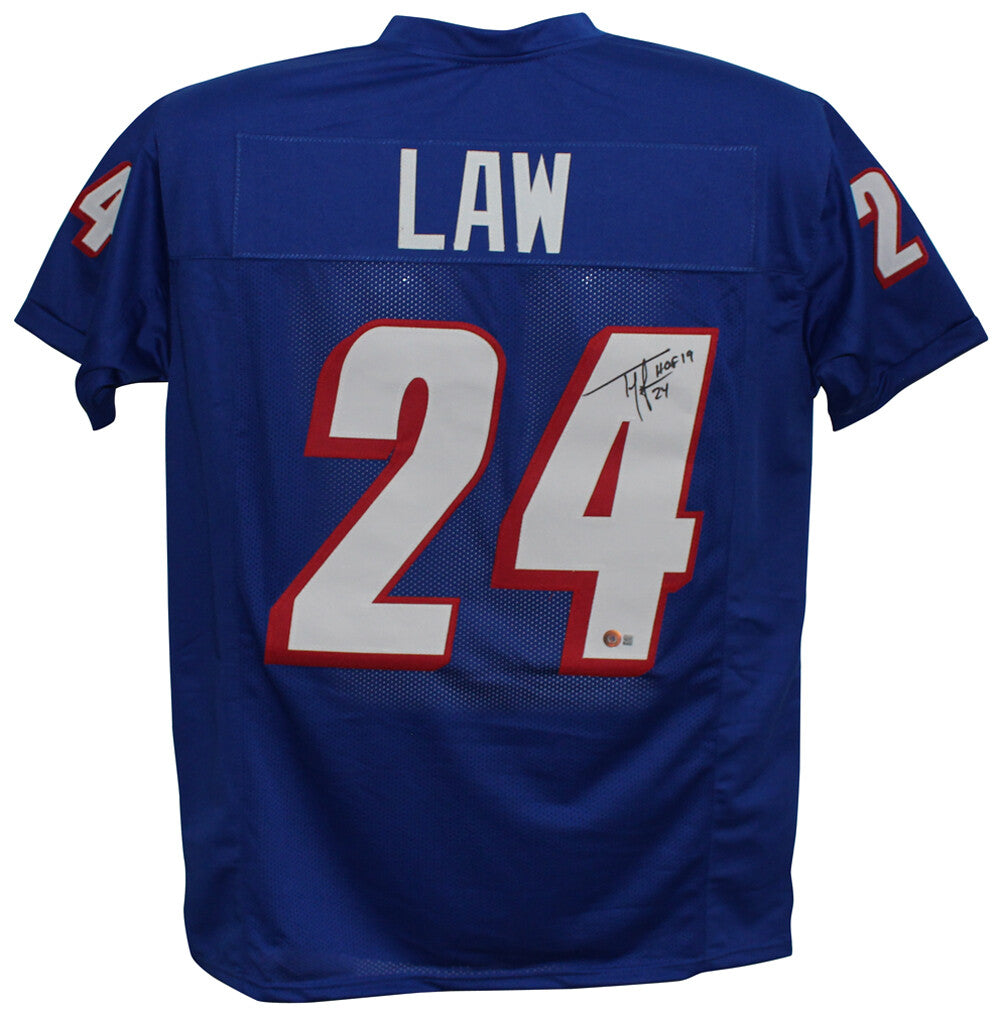 Ty Law Autographed New England Patriots Pro Style Jersey HOF Beckett