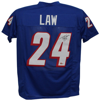 Ty Law Autographed New England Patriots Pro Style Jersey HOF Beckett