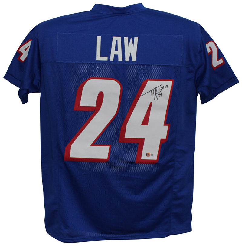 Ty Law Autographed New England Patriots Pro Style Jersey HOF Beckett