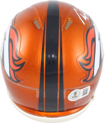 Troy Franklin Denver Broncos Flash Mini Helmet Autographed