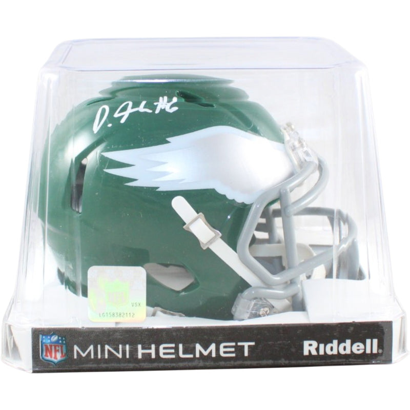 DeVonta Smith Autographed Philadelphia Eagles Throwback Mini Helmet
