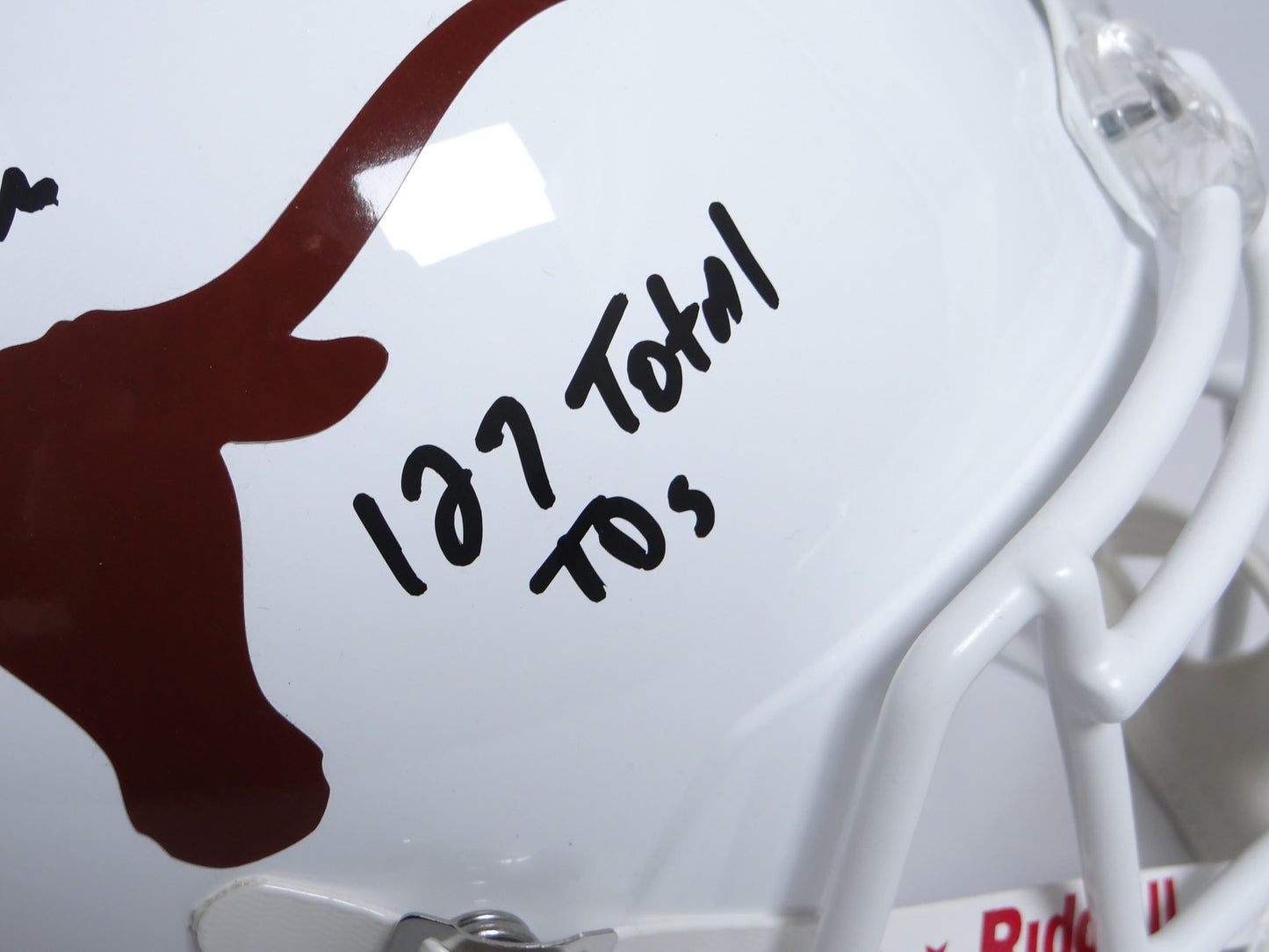 Sam Ehlinger Signed Texas Longhorns Full Size Speed Helmet with Inscriptions